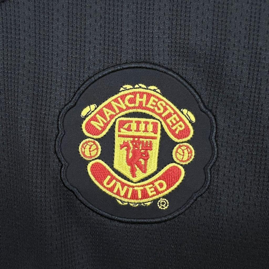 Manchester United 2007/08 Vintage Away Black Kit - Retro Jersey (Half Sleeve) - Image 2