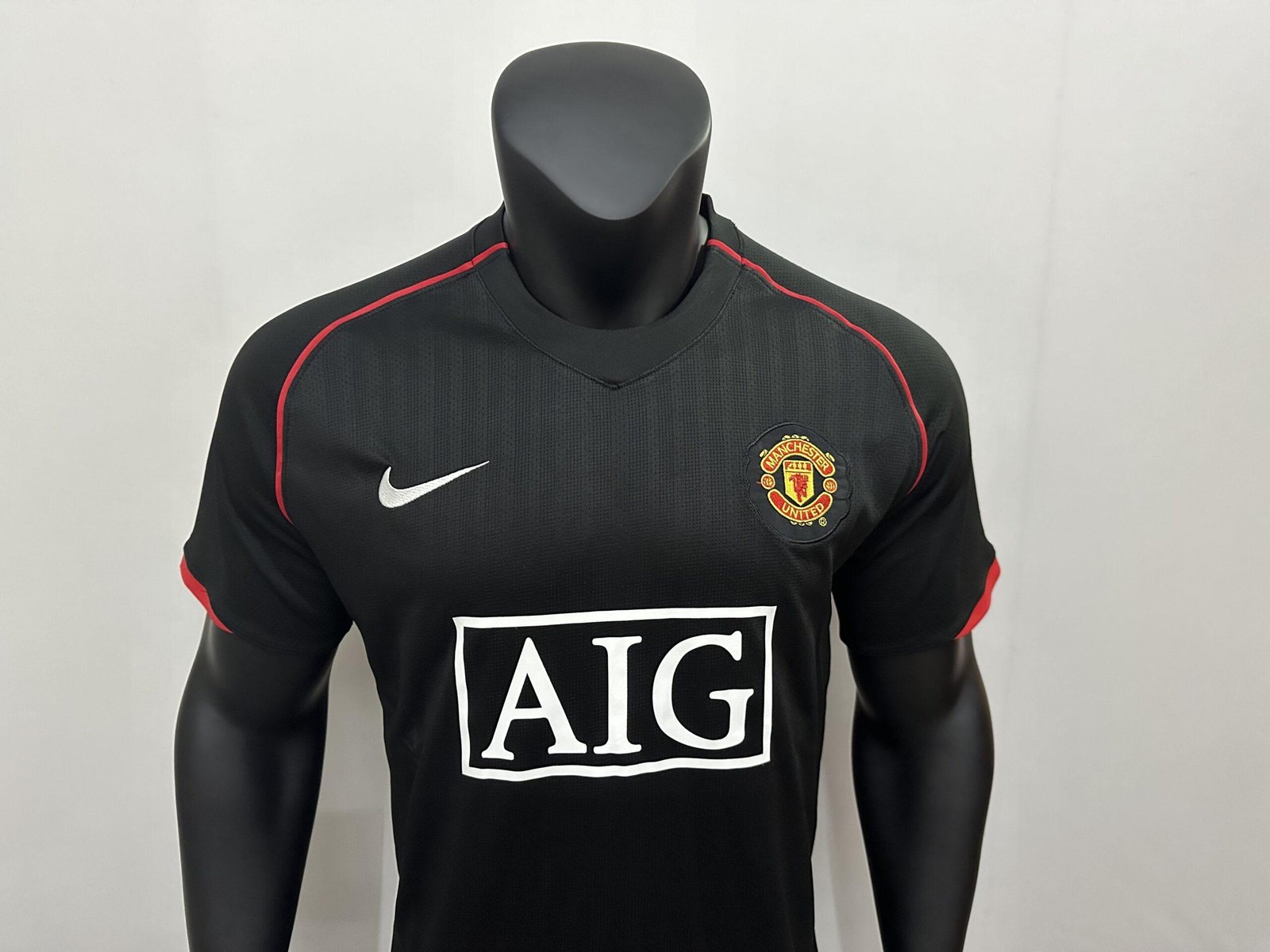 Manchester United 2007/08 Vintage Away Black Kit - Retro Jersey (Half Sleeve) - Image 5