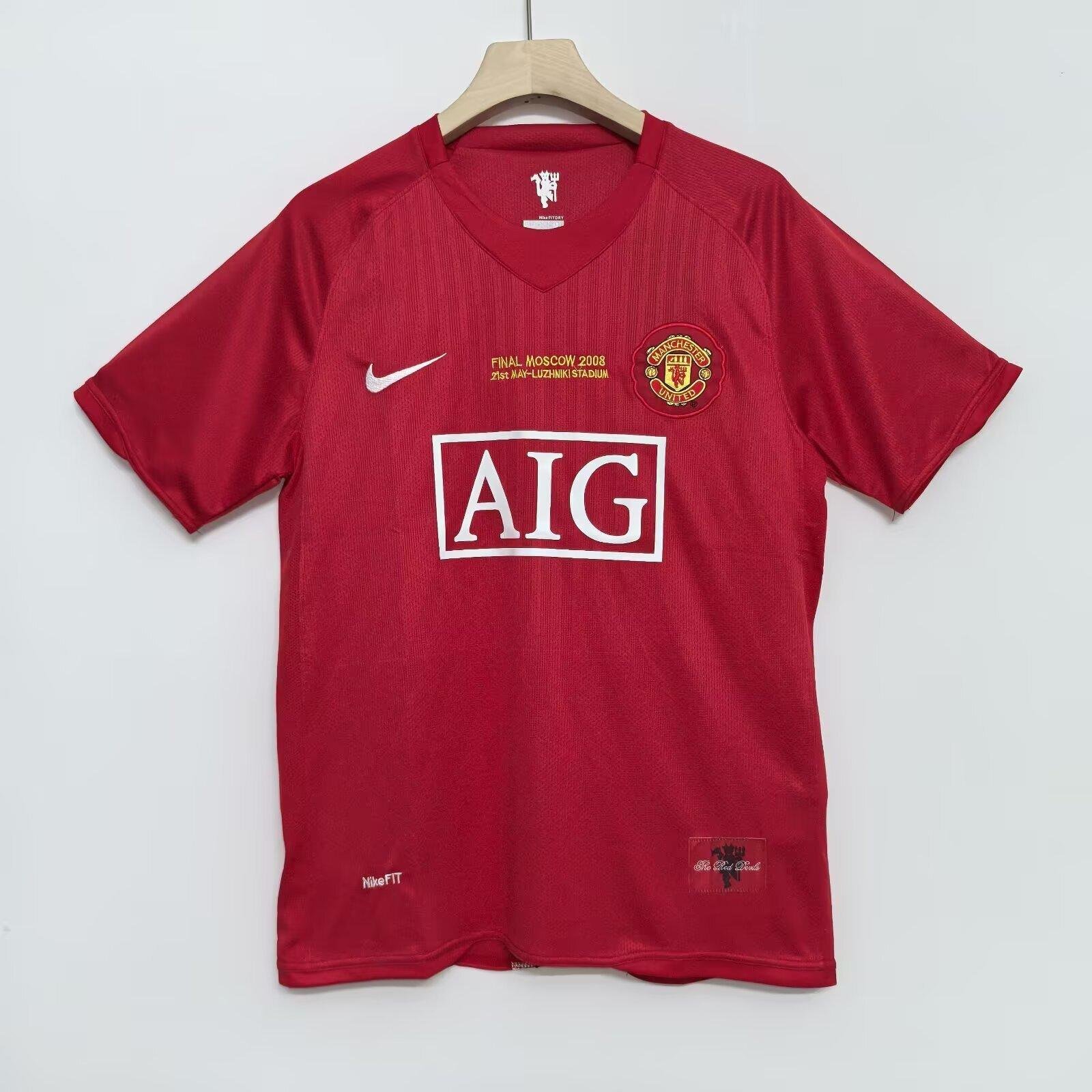 Manchester United 2007/08 Vintage Home Red Kit - Retro Jersey (Half Sleeve)