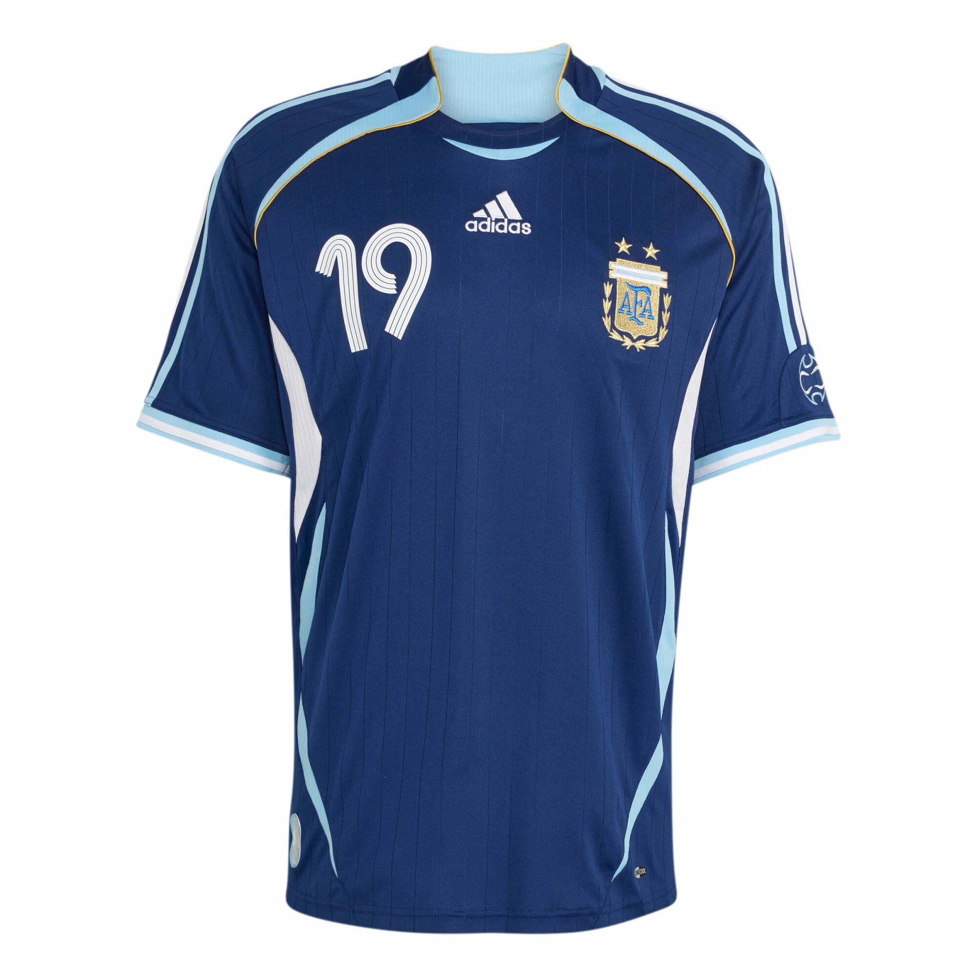 Messi 19 Argentina World Cup 2006 Away Jersey (Half Sleeve) - Retro Edition - Image 9