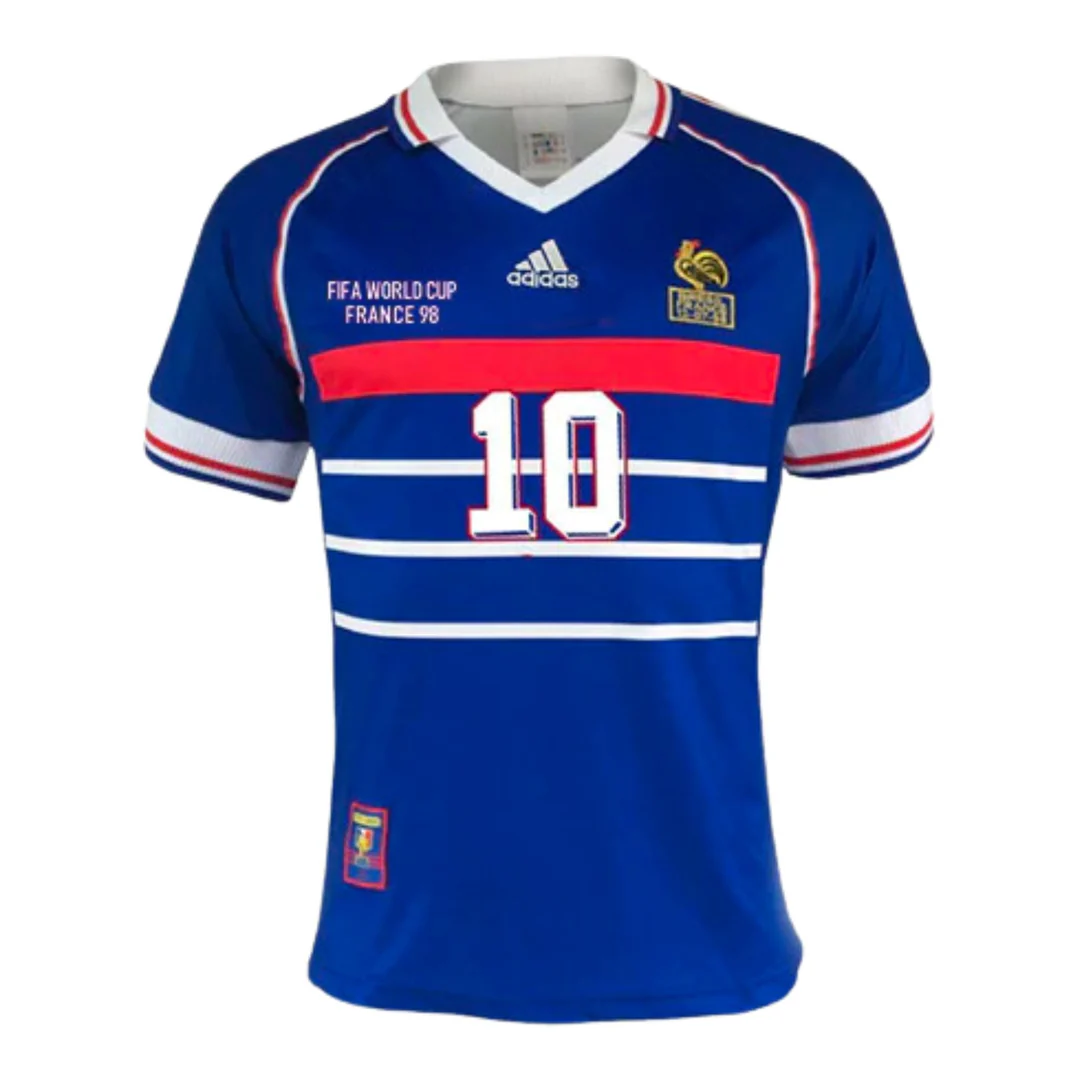 ZIDANE 10 France 1998 Home - Retro Jersey (Half Sleeve) - Image 2