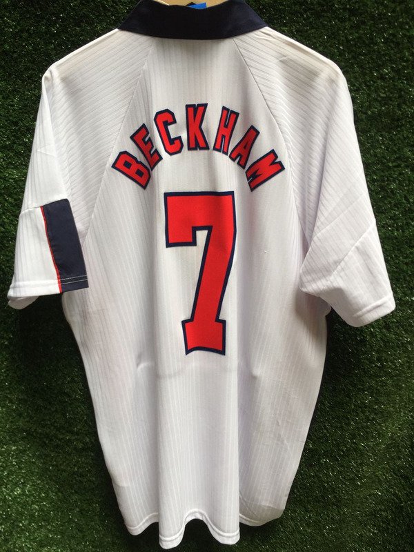 BECKHAM 7 England 1998 World Cup Home Kit (Half Sleeve) - Retro Jersey - Image 3