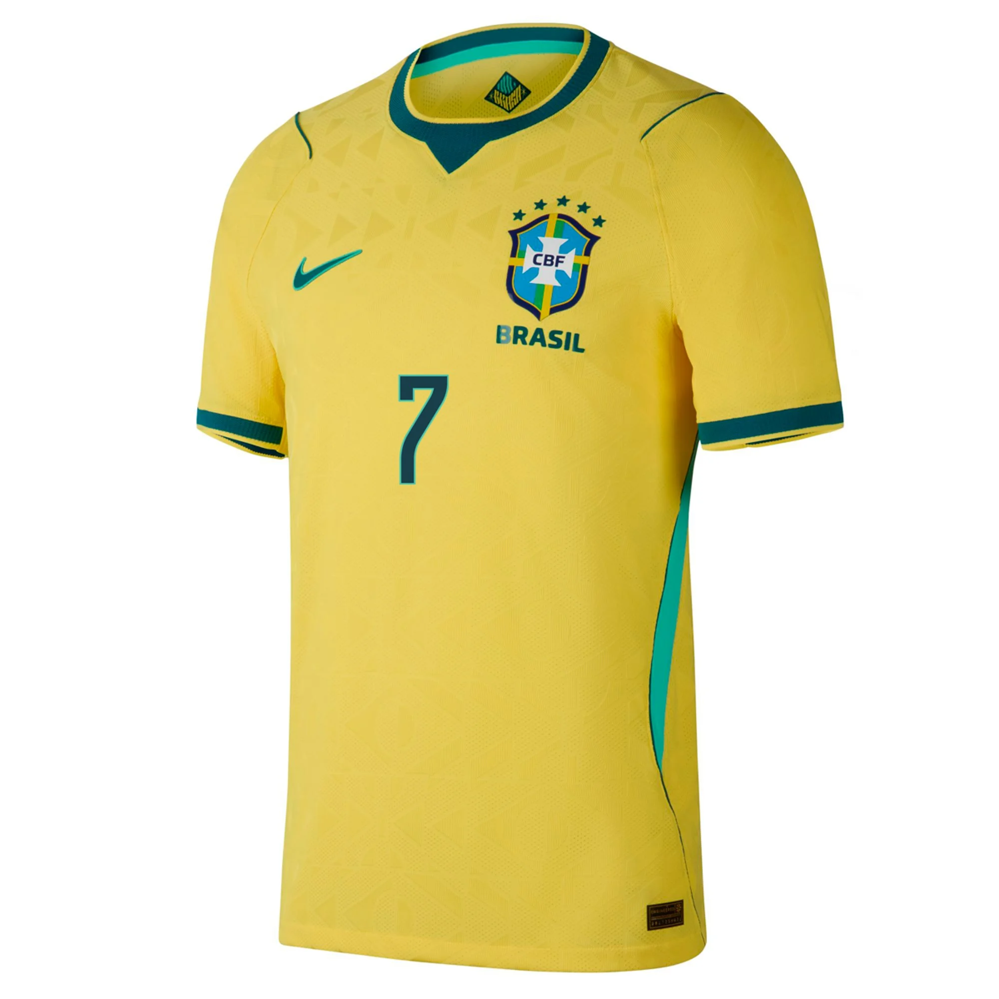 Vini Jr 7 Brazil World Cup Home Jersey - Player Version (Half Sleeve) - Image 2