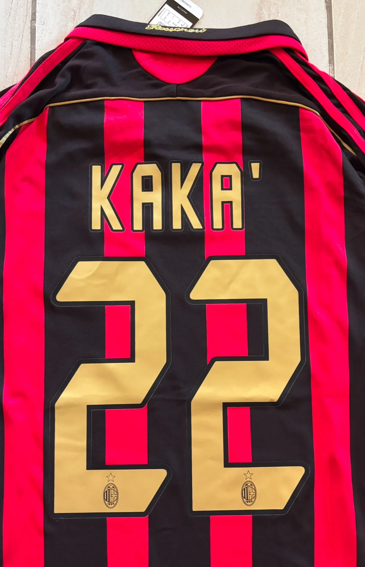 KAKA 22 AC Milan 06-07 Home Retro Half Sleeve- UCL Jersey - Image 2