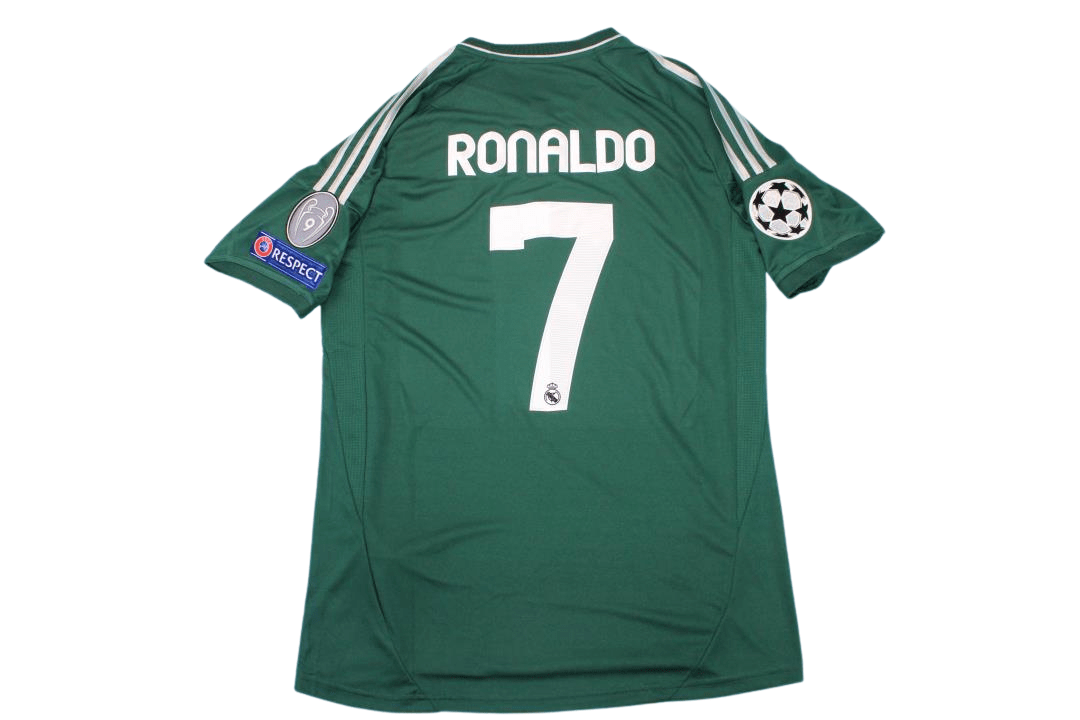 RONALDO 7 Real Madrid 12-13 Green Retro UCL Jersey - Half Sleeve