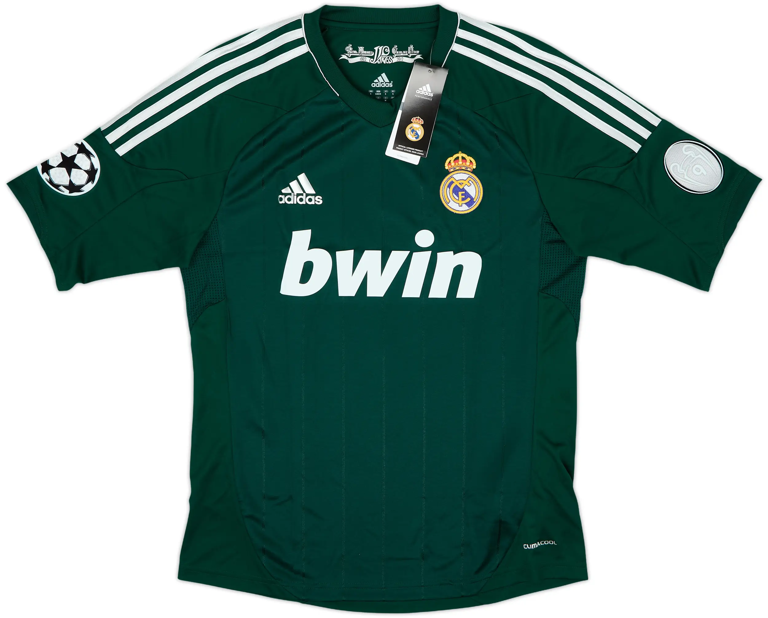 RONALDO 7 Real Madrid 12-13 Green Retro UCL Jersey - Half Sleeve - Image 2